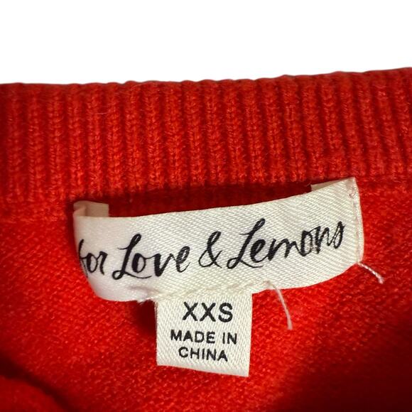 For Love & Lemons Edith Red Cropped Strappy Tie Back Sweater Skirt Set XXS - Picture 13 of 16